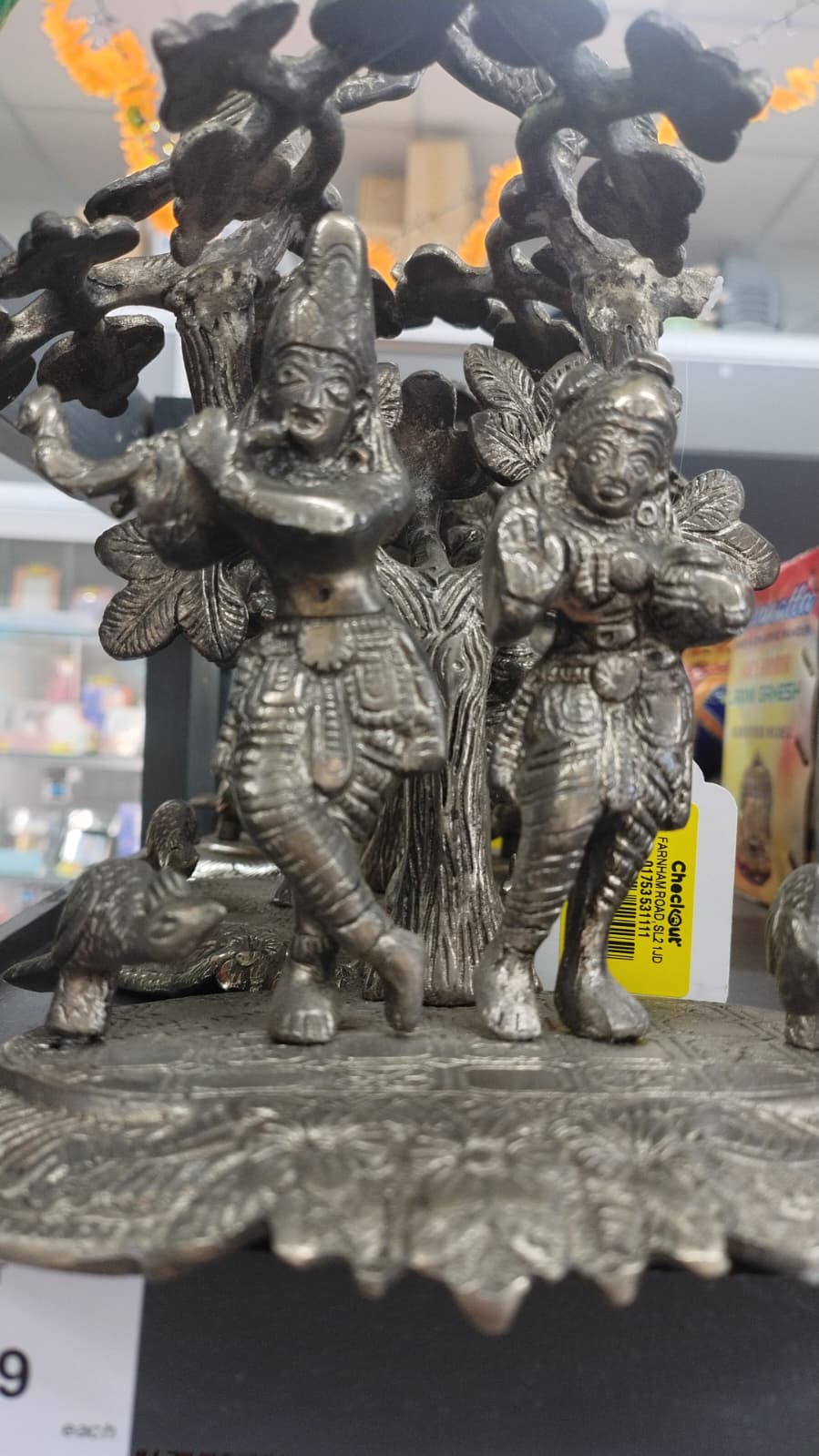 Aluminium Radha Krishna idol
