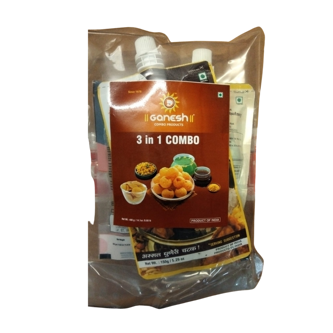 GANESH Bhel 3in 1 combo pack of PANI PURI 400gm