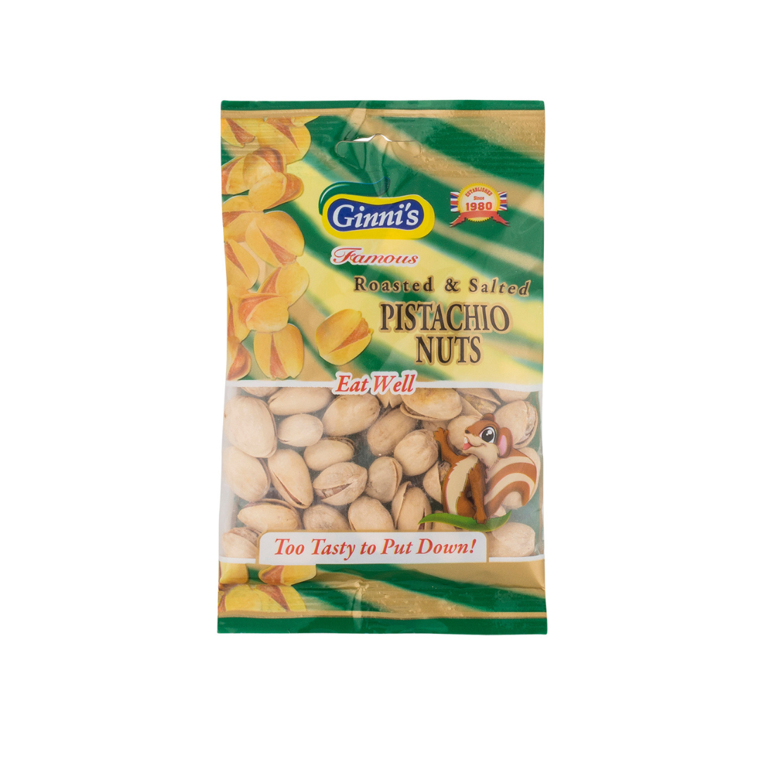 Ginni's Roasted & Salted Pistachio Nuts 50g