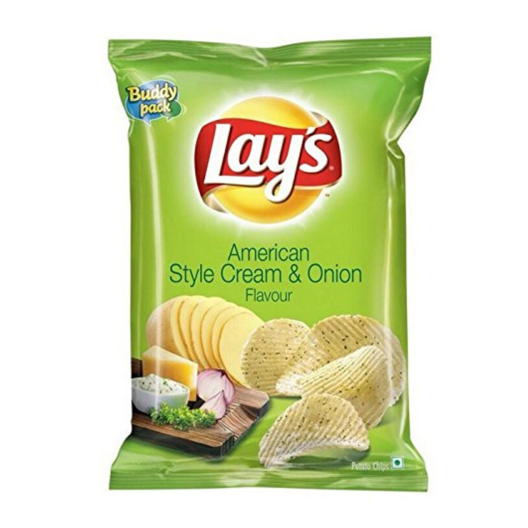 Lay's American Style Cream & Onion Flavour Potato Chips 50g