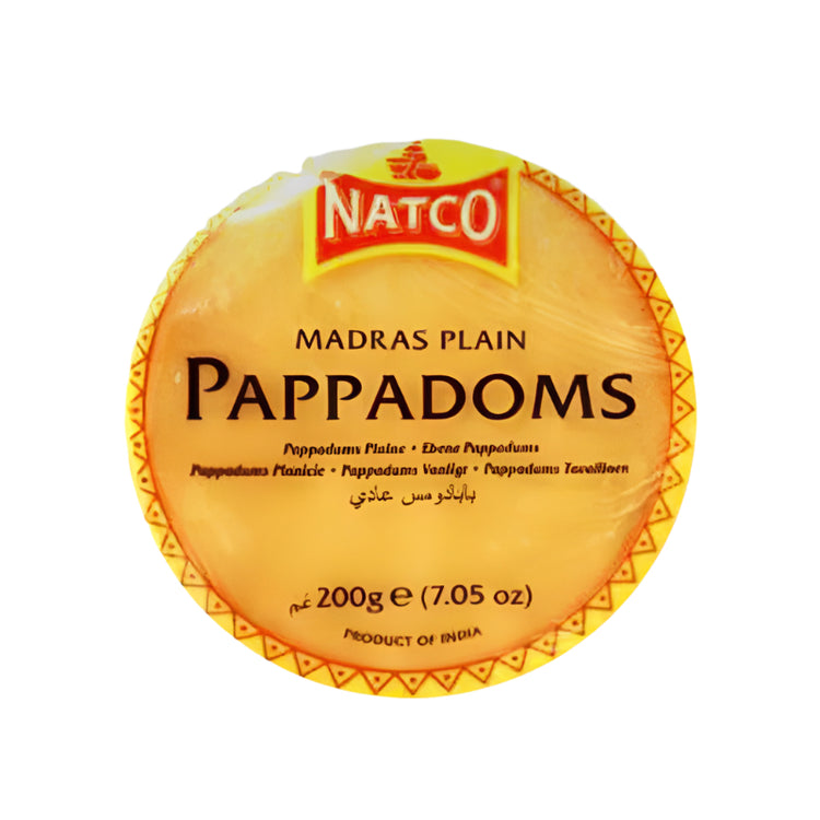 Natco Plain Mini Madras Poppadoms 200g