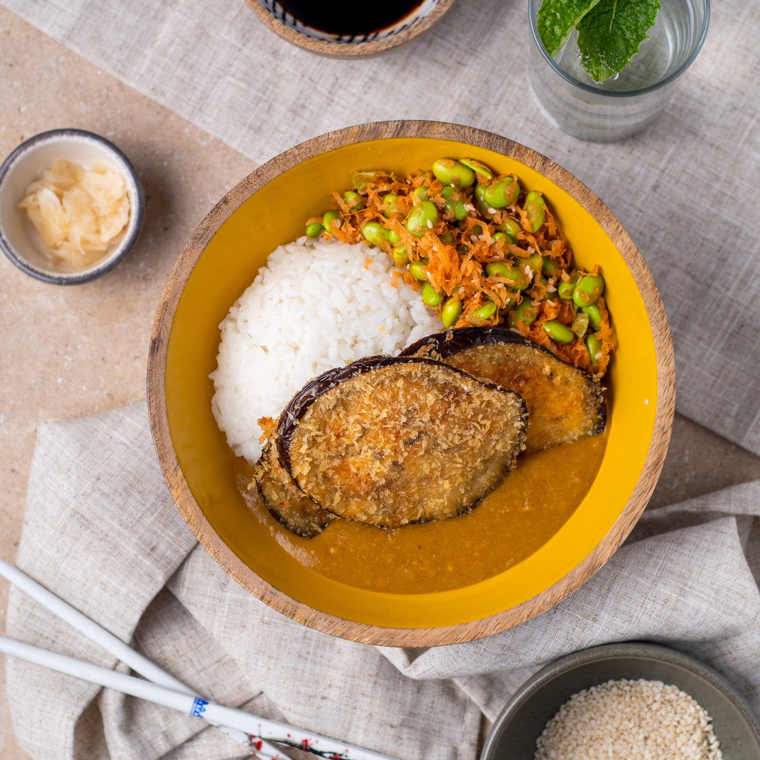 Seasonal Recipe: Aubergine Katsu & Edamame Salad