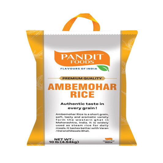 Pandit Foods Ambemohar Rice packaging on a white background